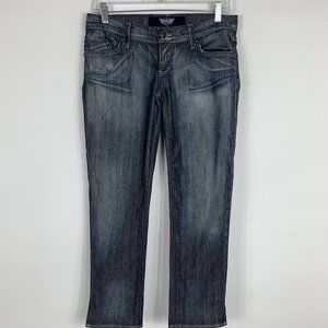 Rock & Republic Jeans Women’s Size 25 Straight Leg Capri Mid Rise Dark Wash